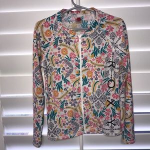 ROXY GIRL ZIP UP SWIMMING RASH GUARD